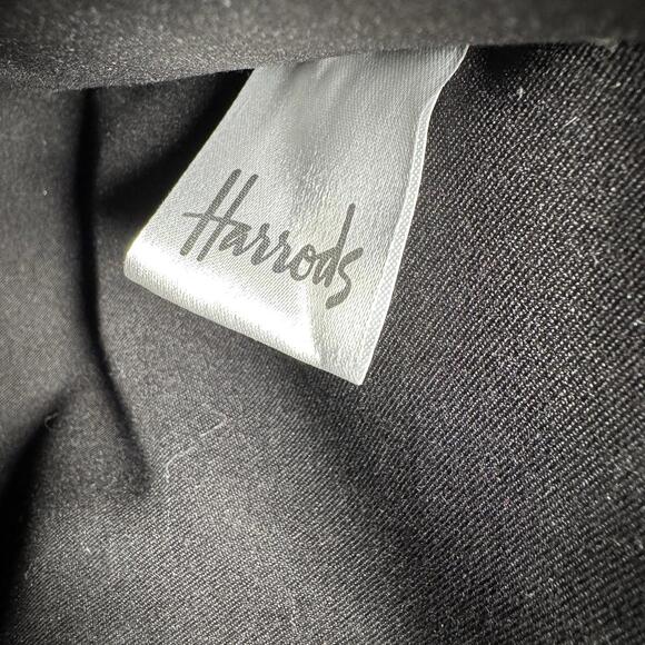 HARRODS LONDON Large Black Tote Shoulder Bag Gold Tone Hardware - Picture 9 of 9